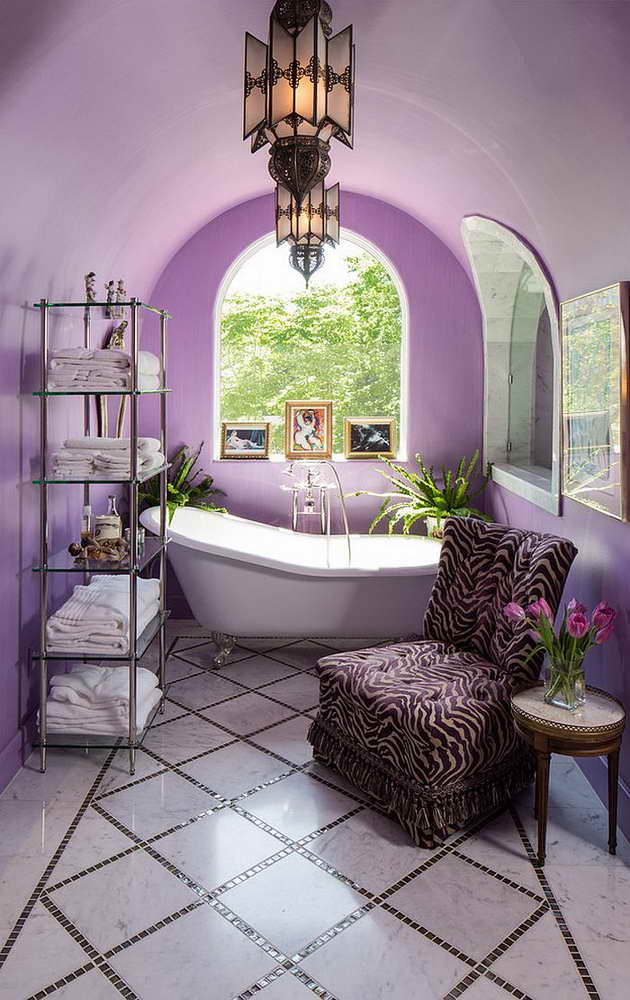 Фиолетовая ванная комната: реальные фото примеры и идеи оформления